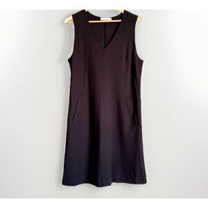 Cut Loose Women Medium Ponte Knit Sleeveless Dress Black Minimalist Quiet Luxury